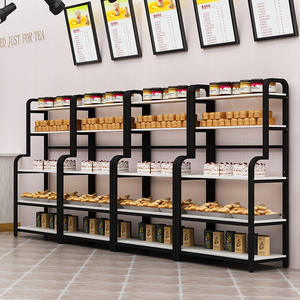 Custom pavimento in piedi in metallo ispessito e legno pasticceria pane Display scaffali divisorio per panetteria & bar <span class=keywords><strong>Store</strong></span> - Product Image 5