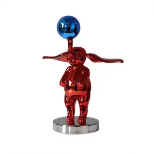 Modern Abstract Resin Ear Plating Dumbo Ball Cartoon Sculpture Model Room Children's Room Table Ornaments For Home Decoration