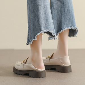 Mocassins à talons hauts <span class=keywords><strong>pour</strong></span> femmes, nouveau style 2026, adaptés aux petites personnes, rehaussant la silhouette, style britannique rétro, petites chaussures en cuir - Product Image 3