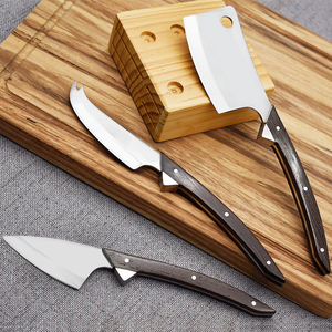 Juego de cuchillos para queso Laguiole Premium ecológicos, con mango de madera Wenge y hoja de acero inoxidable, aptos para lavavajillas. - Product Image 1
