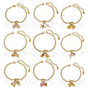 สร้อยข้อมือดีไซน์เก๋สำหรับผู้หญิง ชุบทอง 18K สแตนเลสสตีล จี้รูปกางเขน เหมาะสำหรับใส่ทุกวัน ดีไซน์ไม่ซ้ำใคร - Product Image 5