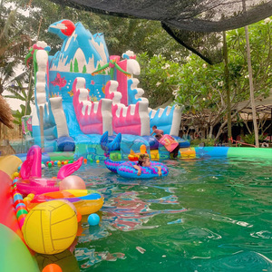 Trẻ em ngoài trời thổi lên đám cưới bouncehouse nhảy lâu đài Bouncer toboggan gonflable bơm hơi khổng lồ trượt nước với hồ bơi - Product Image 3