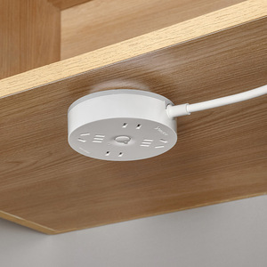 Round Adhesive Power Strip Holder White Detachable Hook Type For Cable Management Behind Doors On Walls - Product Image 1