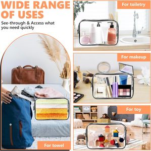 AURUZA Borsa Trasparente <span class=keywords><strong>per</strong></span> Cosmetici, Portatile da <span class=keywords><strong>Viaggio</strong></span> con Cerniera, Approvata TSA, Organizer <span class=keywords><strong>in</strong></span> PVC, Conforme agli Ordinari di Sicurezza Aeroportuali - Product Image 6