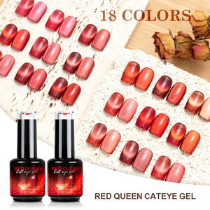 Nouveauté, étiquette OEM de l'usine, vernis à ongles gel UV 15ml, rouge œil de chat, pour Noël - Product Image 1
