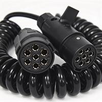 Câble d'extension spiralé 24V 7P ISO 1185 Type N, longueur au choix, pour connecter camion et alimentation électrique
