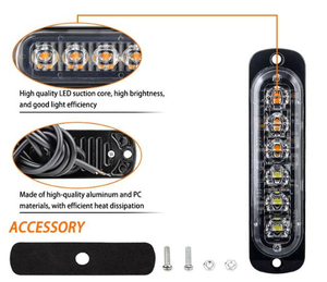 Luz de Advertencia de Explosión de 6 LED de Aluminio+PC, Luz de Señalización Lateral Impermeable <span class=keywords><strong>para</strong></span> <span class=keywords><strong>Camiones</strong></span> y Remolques - Product Image 4