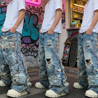 YSJY Fabricant OEM Pantalons cargo à coupe bootcut pour hommes Pantalons cargo sur mesure grande taille Lavage lourd Multi-poches Pantalons cargo pour hommes