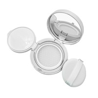 En stock, boîte vide de 15g de crème bb blanche ronde avec éponge et coussin d'air en poudre boîte vide de crème de fond de teint