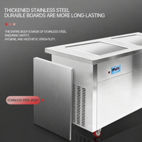 Machine à glace frite commerciale automatique haute capacité, simple/double plateau, en acier inoxydable, pour la fabrication de rouleaux de glace thaïlandaise, idéale pour les entreprises
