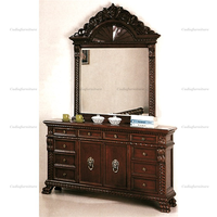 Ensemble de chambre à coucher traditionnel italien sculpté à la main structure en bois massif