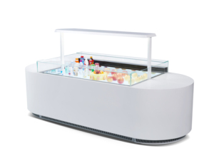 BREVIT Refrigerador de exhibición comercial de doble cara de alta calidad, congelador, escaparate de isla para bebidas de pasteles, refrigerador de sándwich - Product Image 2
