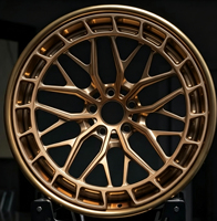 Jantes et pneus en alliage d'aluminium forgés en deux parties, couleur or, 19, 20, 21, 22 pouces, entraxe 5x114.3, compatibles Corvette C8 C7 Z06