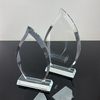 Plaque de trophée en verre en forme de flamme vierge MH-NJ0609