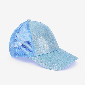Q844 Cô Gái Cổ Điển Pony Tail Lộn Xộn Bun <span class=keywords><strong>Hat</strong></span> Trẻ Em Pony <span class=keywords><strong>Hat</strong></span> Long Lanh Mũ Bóng Chày Trẻ Em <span class=keywords><strong>Sequins</strong></span> Đuôi Ngựa Mũ - Product Image 5