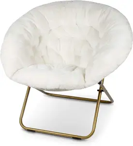 Round Soft Comfortable Plush Moon Chair With Functional Style Provides Modern Style