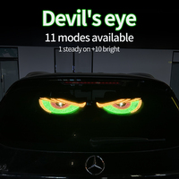 Lumières LED décoratives dynamiques 3D pour pare-brise avant et arrière de voiture, panneau d'affichage Demon, yeux de démon pour camion, lumières d'avertissement clignotantes
