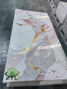 Panneaux muraux en PVC à revêtement brillant UV, imitation marbre, imperméables, écologiques, <span class=keywords><strong>décoration</strong></span> murale moderne pour <span class=keywords><strong>salon</strong></span> - Product Image 6