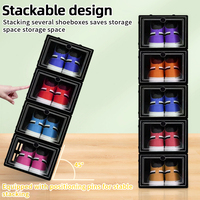 Boîtes de rangement pour chaussures en plastique transparentes, anti-poussière, empilables et détachables pour l'organisation du salon