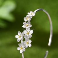 Lotus Fun Handgefertigtes 925 Sterling Silber 18k Vergoldetes Vergissmeinnicht-Blumen Elegantes Armband Luxus-Schmuck Bestes Geschenk für Frauen