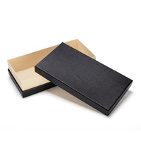Boîte cadeau rectangulaire bronzée, vente directe usine, emballage universel noir avec couvercle supérieur et inférieur, grande boîte longue pour portefeuille, estampage à chaud