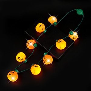 Collar de <span class=keywords><strong>Calabaza</strong></span> de Halloween Luminoso y Intermitente Barato, Proveedor de Decoración para Fiestas de Halloween, Collar de <span class=keywords><strong>Calabaza</strong></span> LED para Fiestas - Product Image 5