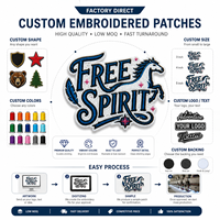 Écusson brodé personnalisé Cheval Bleu et Blanc, Lettrage décoratif, Applique animale, Badge pour Vestes et Sacs, Vente en gros Usine