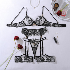 <span class=keywords><strong>Ensemble</strong></span> de lingerie sexy haut de gamme pour femme, avec bretelles de soutien-gorge attrayantes, <span class=keywords><strong>ensemble</strong></span> transparent et sensuel <span class=keywords><strong>complet</strong></span> 1575 - Product Image 6
