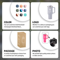 Entrepôt USA Gobelets de voyage en acier inoxydable Flowstate 30oz 40oz Tasse à café avec poignée