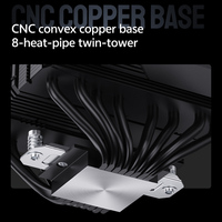 SNOWMAN AX880-No Light-BK Style CPU Cooler Screw Style Radiator CNC Convex Copper Base 120mm Fans for Processor