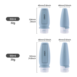 3oz 4 in 1 Silicone Leakproof Travel Silicone Refillable Kit Bottles Shampoo Silicon Toiletry Travel Liquid <strong>Dispenser</strong> Bottle Set - Product Image 4