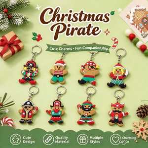 Nuevo Llavero Navideño con Diseño Chibi Anime, Material de PVC y Metal, Adornos de Muñeco de Nieve, Árbol y Reno, Recuerdos para Fiestas, Regalos para Adultos - Product Image 1