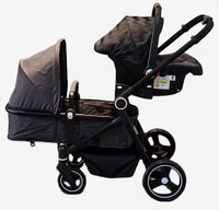 Poussettes jumelées pour bébés de 0 à 3 ans, réversibles, pliables, avec cadre en alliage, 3 en 1, sûres, luxueuses, grande capacité de chargement