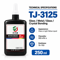 Adhésif UV transparent TJ-3125 pour collage du verre, du métal et du cristal, colle UV industrielle non collante