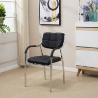 Chaise de salle à manger moderne en gros avec pieds en métal chromé et accoudoirs pour mobilier de maison