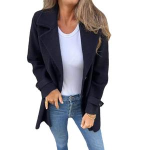 Pour <span class=keywords><strong>Amazon</strong></span> 2025 femmes veste en laine Long Cardigan bouton unique européen américain transfrontalier Style décontracté lâche revers XS pour - Product Image 5