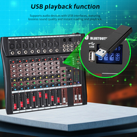 Mixer Audio 8 Kanal, Phantom Power 48V, Pemutar MP3 USB Terintegrasi, Dukungan OEM, Konsol DJ untuk Rekaman Studio