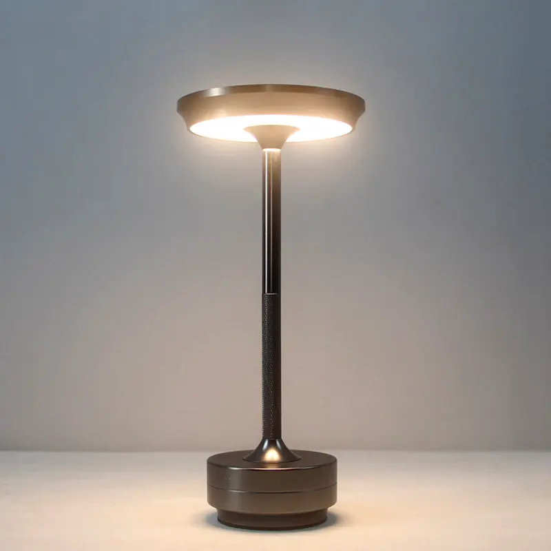 Luxury Restaurant Retro Cordless Table Lamp Rechargeable Portable Battery Power Desk Lamp Touch Sensor Coffee Led Table Lights