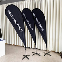 Drapeau de plage en forme de larme de haute qualité en polyester, bannière volante en forme de goutte d'eau, oriflamme avec mât en aluminium et fibre de verre pour exposition commerciale