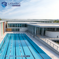 Estructura de Acero de Gran Envergadura para Piscina, Edificio Prefabricado para Piscina Deportiva con Panel Aislante, Diseño Personalizado