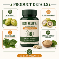 Direct van Indiase leverancier: hoogwaardige Noni-fruit capsules 10:1, natuurlijk op basis van planten, ter ondersteuning van een gezond zenuwstelsel, OEM.