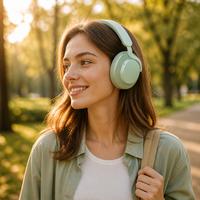 Casque audio supra-auriculaire pliable et extensible, confort optimal, audio stéréo clair pour les voyages et l'écoute quotidienne