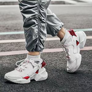 A09 Zapatos deportivos informales de moda Transpirable de alta suela gruesa Aumento de altura con cierre antideslizante Plantilla de cojín de aire de malla - Product Image 2