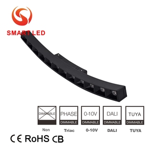 <span class=keywords><strong>Rail</strong></span> lumineux <span class=keywords><strong>LED</strong></span> magnétique ultra-mince 20 mm en aluminium moderne 48 V CC pour courbes linéaires 600-1500 mm - Product Image 2