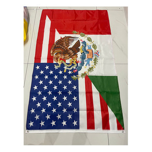 Bandera de México y Estados Unidos de 3x5 pies, 100% poliéster, con ojales, impresión digital económica - Product Image 1