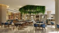 Ensemble de meubles de restaurant, café, hôtel de luxe moderne, table et chaises en bois massif sur mesure, usage commercial