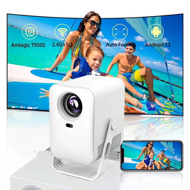 2025 New Model with Built-in Pan Tilt High-definition Projector Intelligent Projector 4k Mini Portable Projector