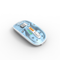 Vente d'usine Souris optique ergonomique à effet de lumière RVB Mini souris de bureau de jeu 3D étanche Senza Fili USB Transparent RVB