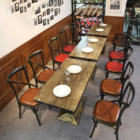 Tables de barbecue coréen et de hot pot pour restaurant, table de salle à manger de style rétro pour hôtel, restaurant, bar, table de style américain