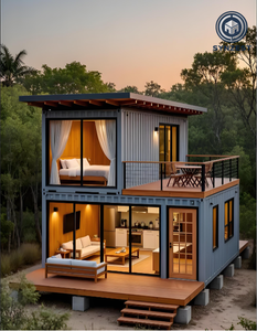 Maison préfabriquée à deux étages entièrement équipée, 2 à 4 chambres, cuisine, salle de bain, structure en acier détachable et extensible, salon en conteneur - Product Image 6